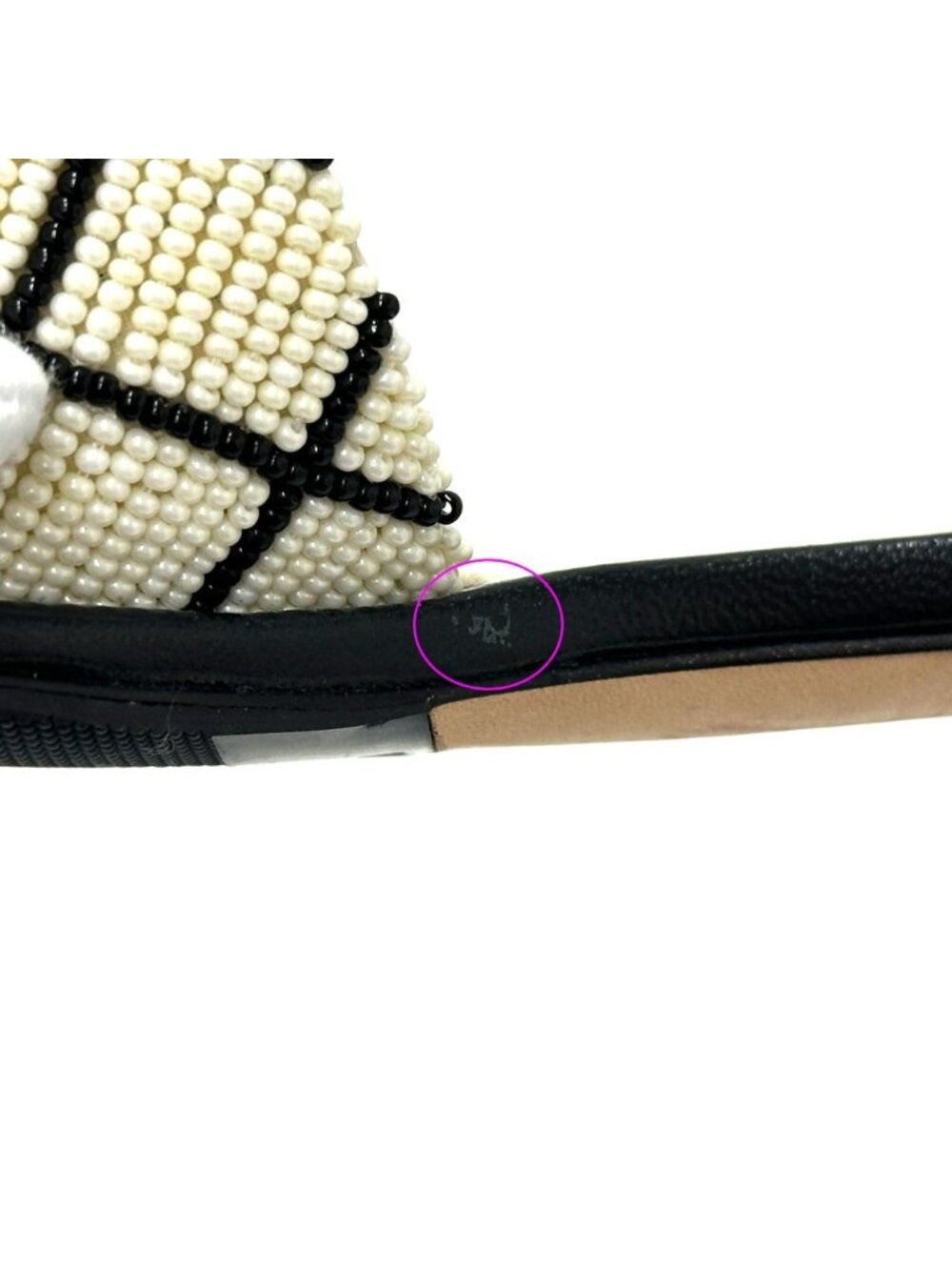 Chanel Sandals CC Logo Beads White Black 38 Summer - Picture 11 of 14